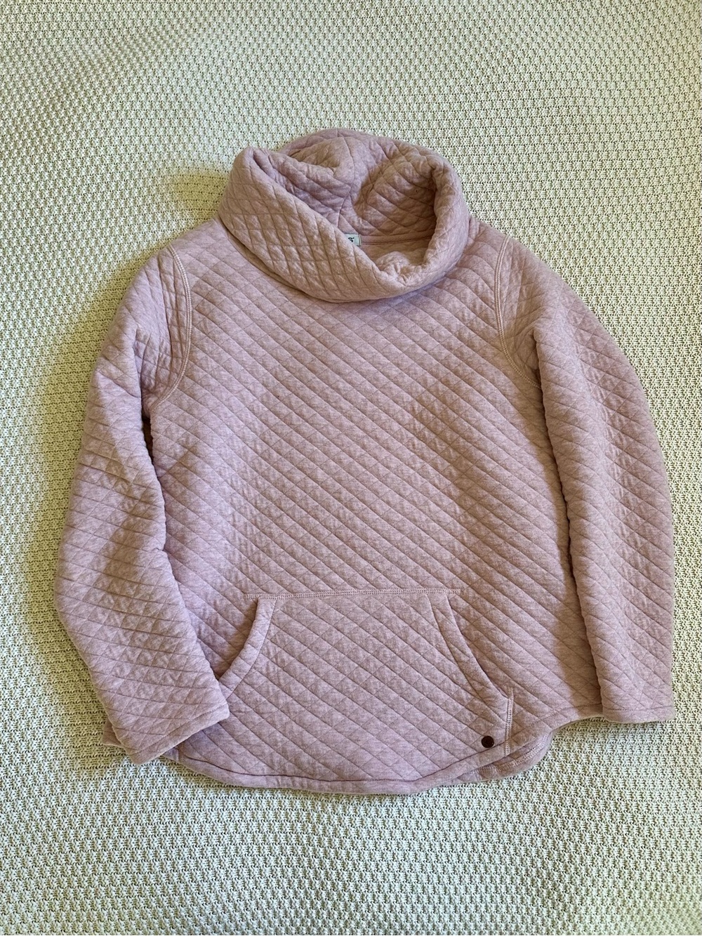 Orvis Dusty Pink Cozy Quilted Funnel Neck Sweatshirt